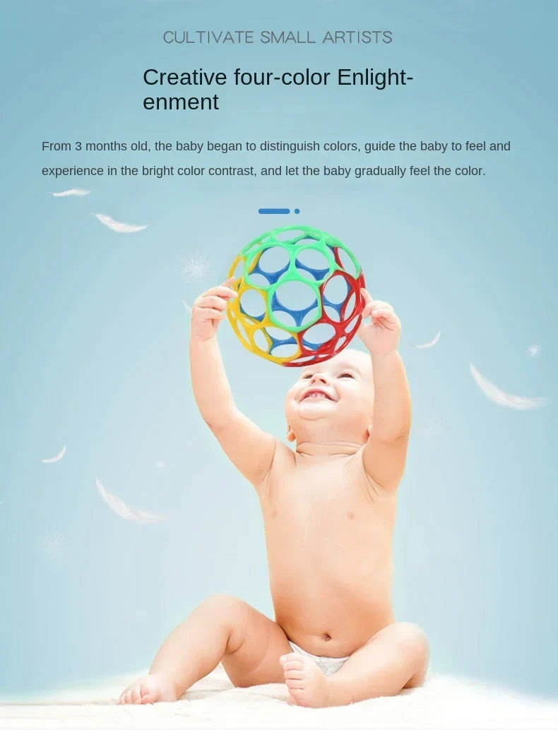 Baby Rattle Teether Ball Newborn Sensory Toys Soft Safe