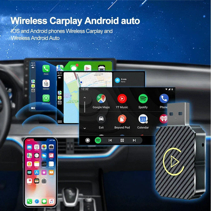 Wireless CarPlay Adapter 2 in 1 Car Multimedia Bridge 5GHz WiFi Type-C USB Plug and Play Fall 2025 Gift