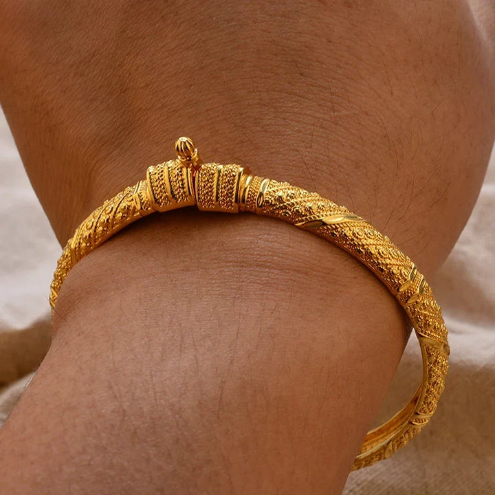 Gold Plated Bangles Luxury Arabic Wedding Bracelet