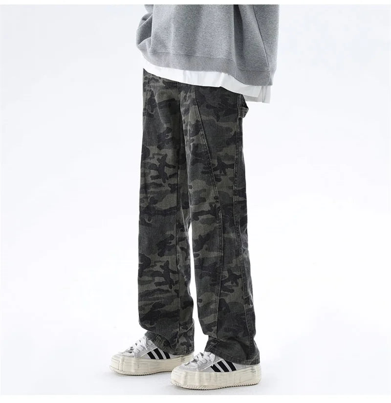 Oversized Men’s Cargo Jeans - Baggy Straight Denim Wear
