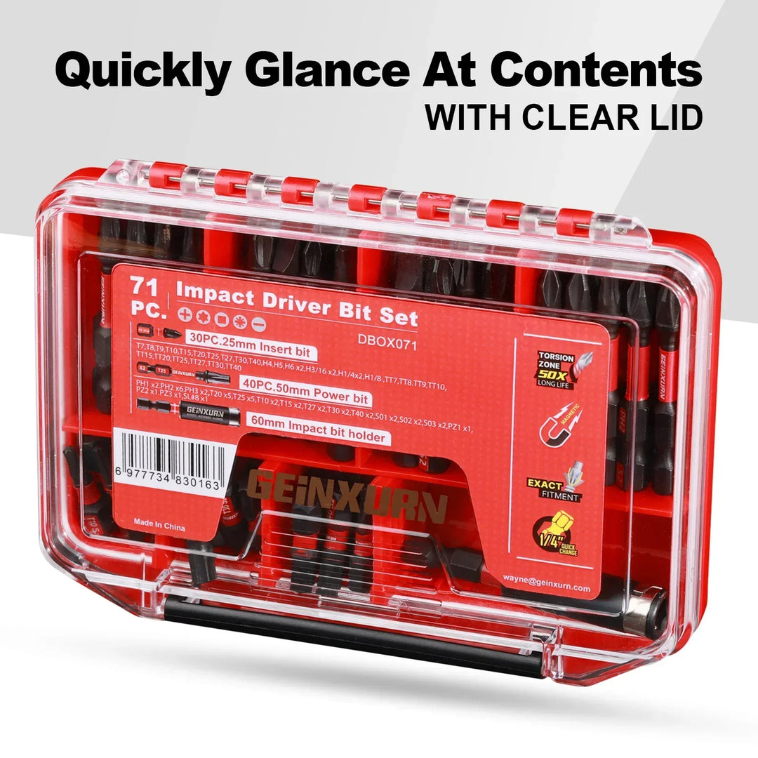 Impact Screwdriver Bits Set Magnetic Case S2 Alloy Steel 50 to 79 Pcs with Bit Holder and Nut Driver Fall 2025 Gift