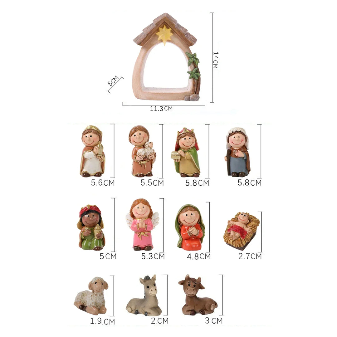 Nativity Figurines 12-Piece Lighted Holy Family Scene For Christmas Tabletop Decor 2025 Trend