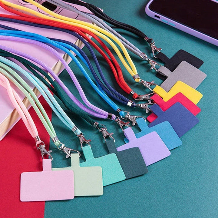 Adjustable Detachable Phone Lanyard with Card Holder &amp; Carabiner - 13 colours, Nylon Strap Accessory