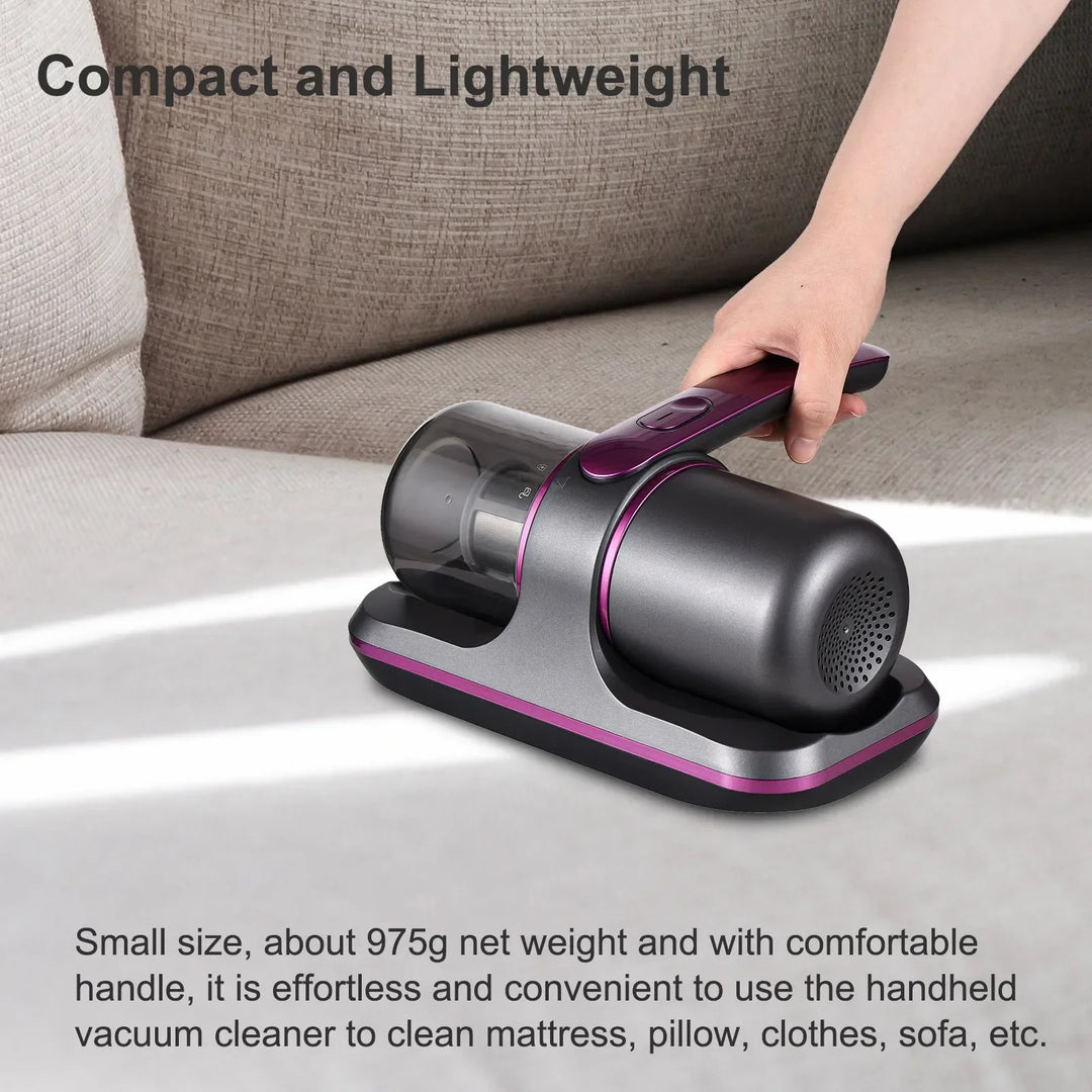 Compact Mattress Vacuum Cleaner 100W Cordless UV Bed Cleaner 8000Pa Strong Suction