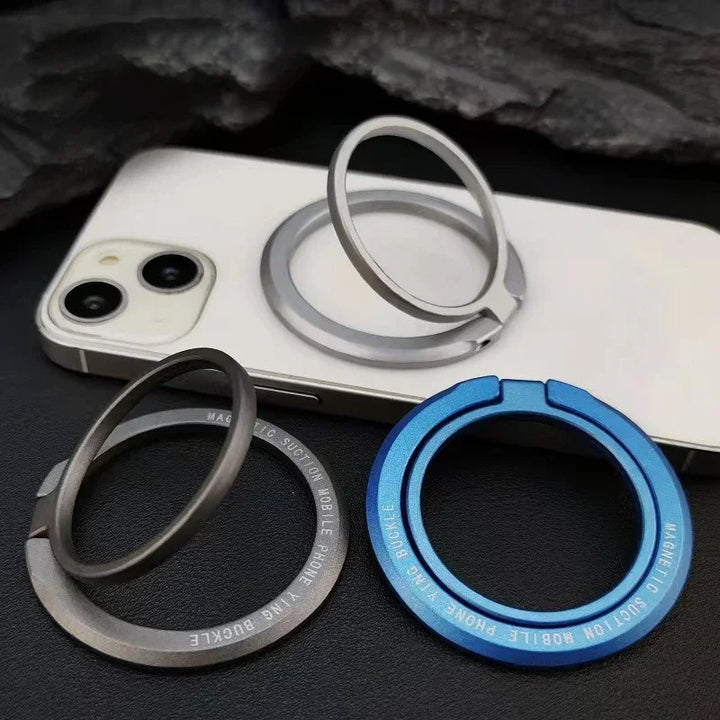 Magnetic iPhone Ring Holder - Foldable Grip Stand &amp; Accessories for Mobile Support