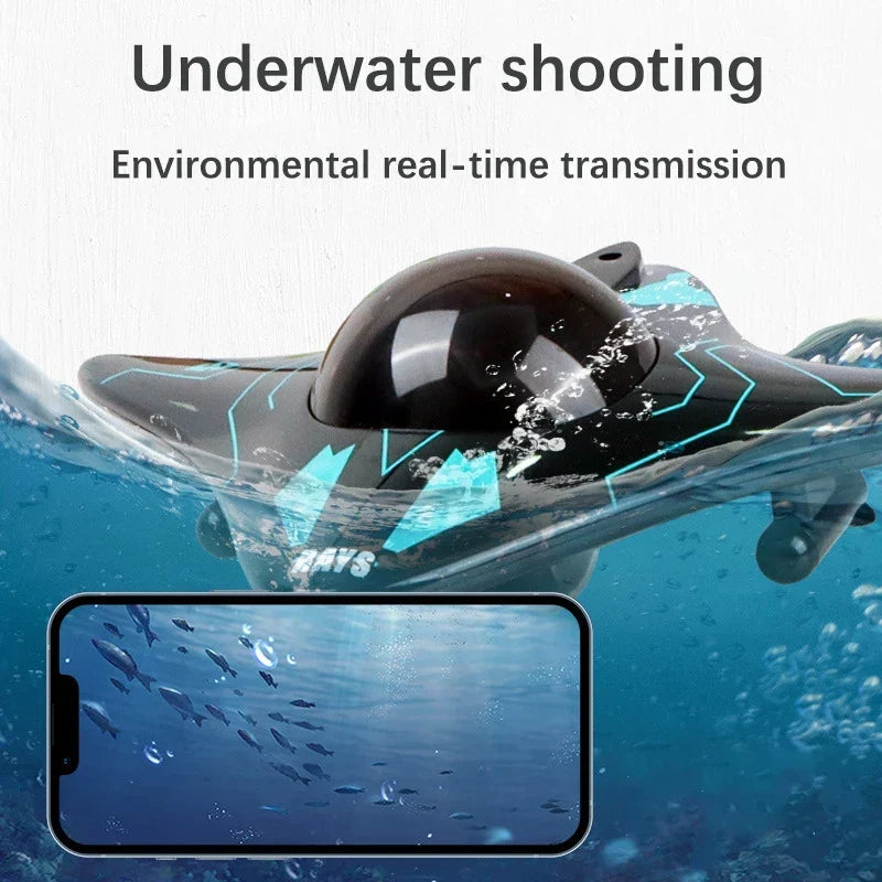 WiFi Mini RC Speedboat with Underwater Camera - Real-Time Transmission, 15m Range, Perfect for Kids&