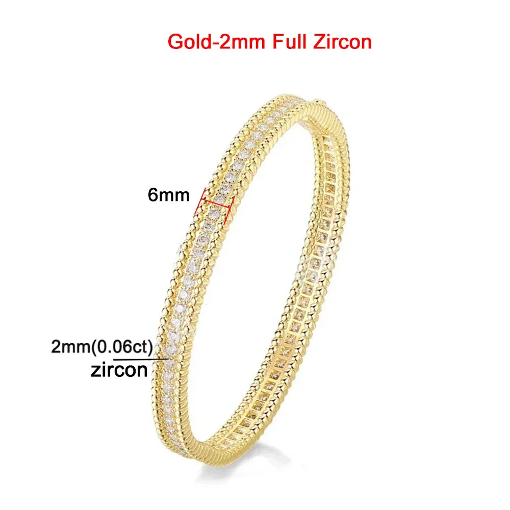 Moissanite 2mm Bracelet 18K Gold Plated Tennis Bangle