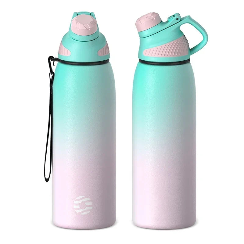 Insulated Water Bottle 1000ml Stainless Steel Vacuum Flask With Magnetic Lid Summer Travel 2026