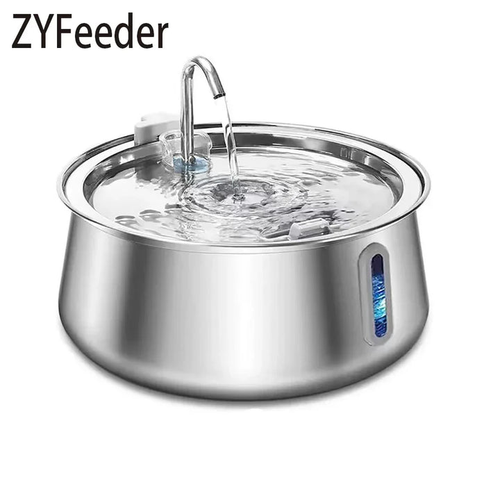 Stainless Steel Cat Water Fountain 4L - Automatic Multi-Layer Filtration Pet Drinking Dispenser