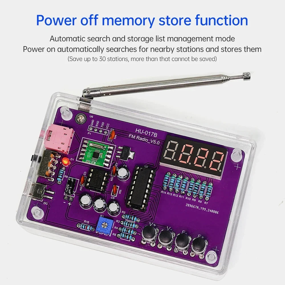 DIY FM Radio Kit 87-108MHz Adjustable Frequency Soldering Practice Kit Back to School 2026 Gift