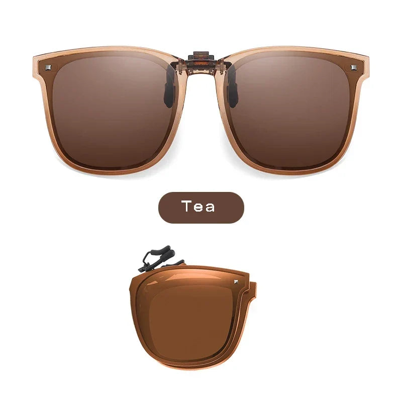 Clip On Sunglasses Foldable Oversized Square Flip Up UV400 Polarized Sunglasses Summer 2026 Trend Gift