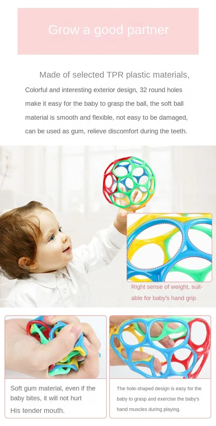 Baby Rattle Teether Ball Newborn Sensory Toys Soft Safe