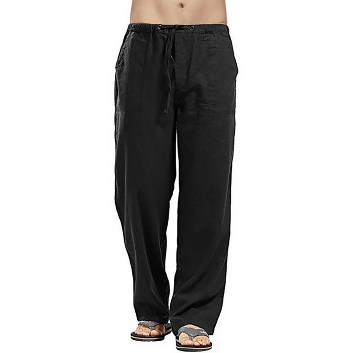 Solid color Multi-Pocket Linen Men Pants - Casual Breathable Summer Pant, Large Size