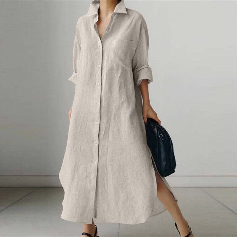 Lightweight Shirt Dress for Women, Elegant Spring Style, Versatile Casual &amp; Formal Wear