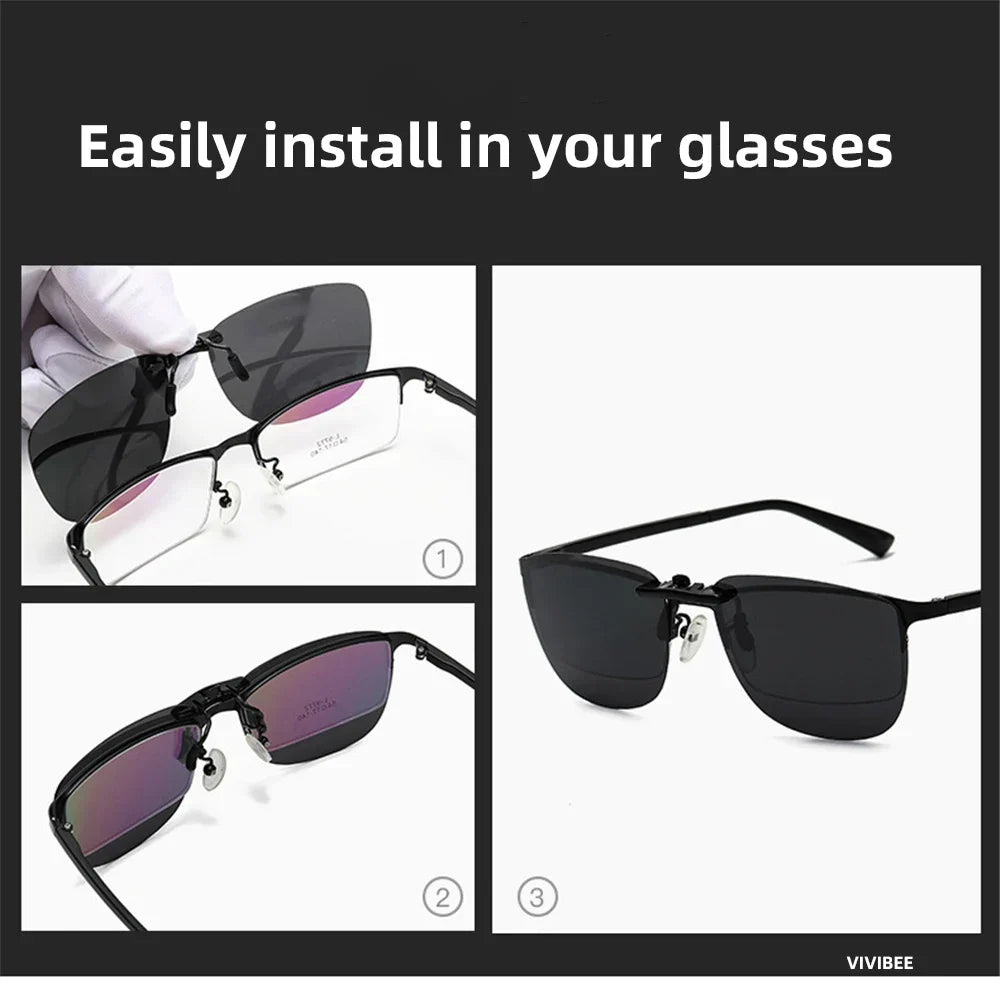 Clip-On Sunglasses Polarized Square Frames UV400 Anti-Glare Night Driving Summer 2026 Trend
