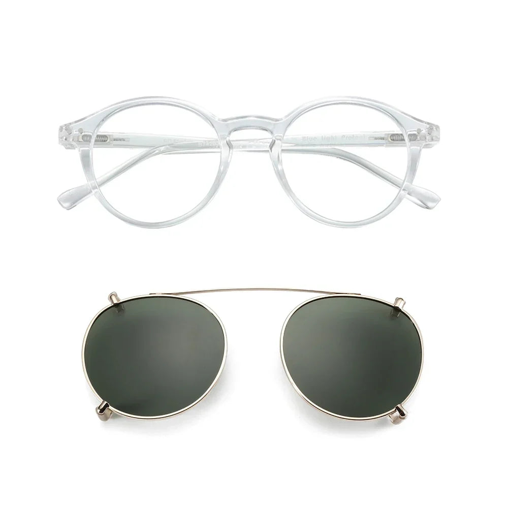 Clip On Sunglasses Retro Round Frames Anti Blue Light Polarizing Clip Ons Summer 2026
