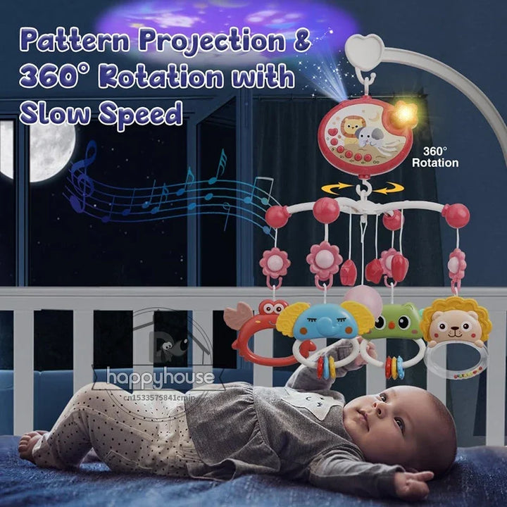 Musical Baby Mobile Projection Remote Newborn Sensory Toys