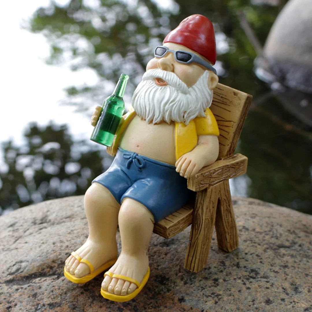 Garden Gnome Statue Sunbathing Dwarf Figurine Creative Outdoor Scene Decor For Summer 2026 Gift