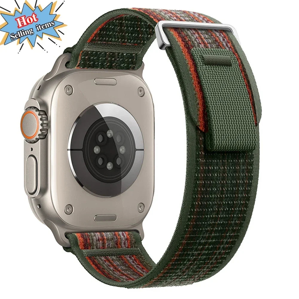 Nylon Trail Loop Apple Watch Band - Breathable Sport Strap for Ultra 3 2, Series 11 10 9 8 7 41-49mm