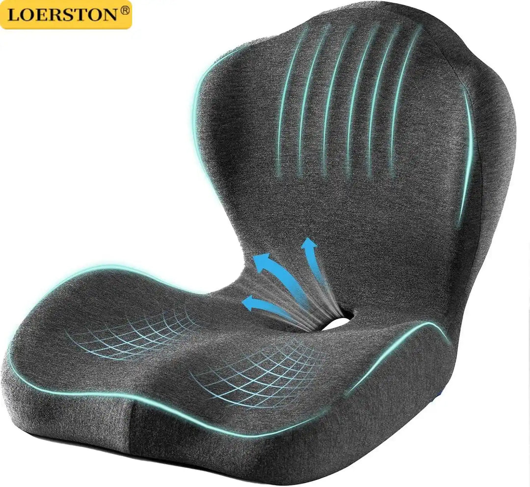 Memory Foam Seat Cushion – Ergonomic Lumbar Support for Office Chair and Car, Stress Relief