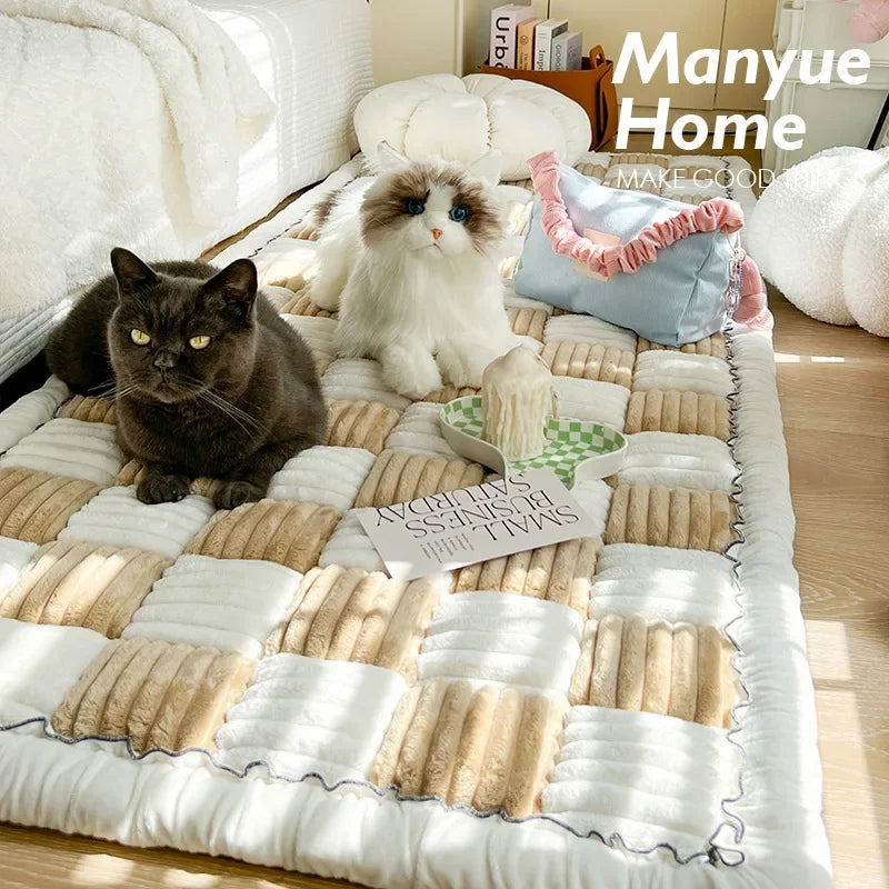 Garden Protective Couch Cover Thicken Plush Sofa Mat Anti-Slip Washable for Pets