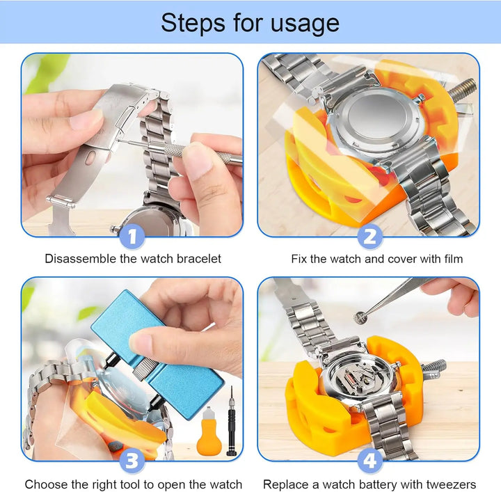 Watch Repair Tool Kit All In One 32-Piece Set Fall 2026 DIY Repair Kit With Screwdrivers Case Opener Tweezers