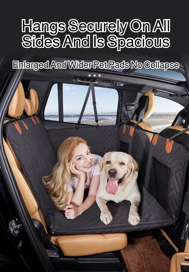 Waterproof Pet Car Seat Cover - Non-Slip Scratch-Proof Hammock Back Seat Protector for Dogs