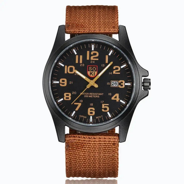 Watch Nylon Strap Quartz Military Style Durable
