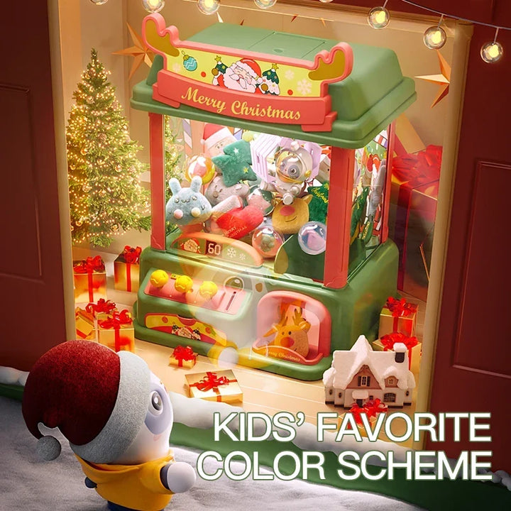 Christmas Doll Claw Machine Premium Set B - Coin Operated Fun Toy for Kids, Festive Gift Idea