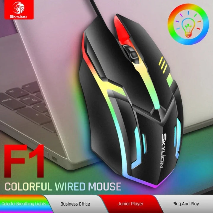 Wired RGB Gaming Mouse 3 Button USB Precision Office