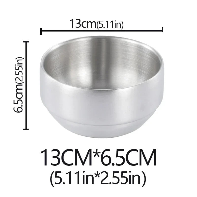 Stainless Steel Double Layer Rice Bowl With Lid Insulated
