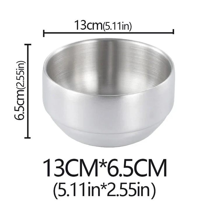 Stainless Steel Double Layer Rice Bowl With Lid Insulated