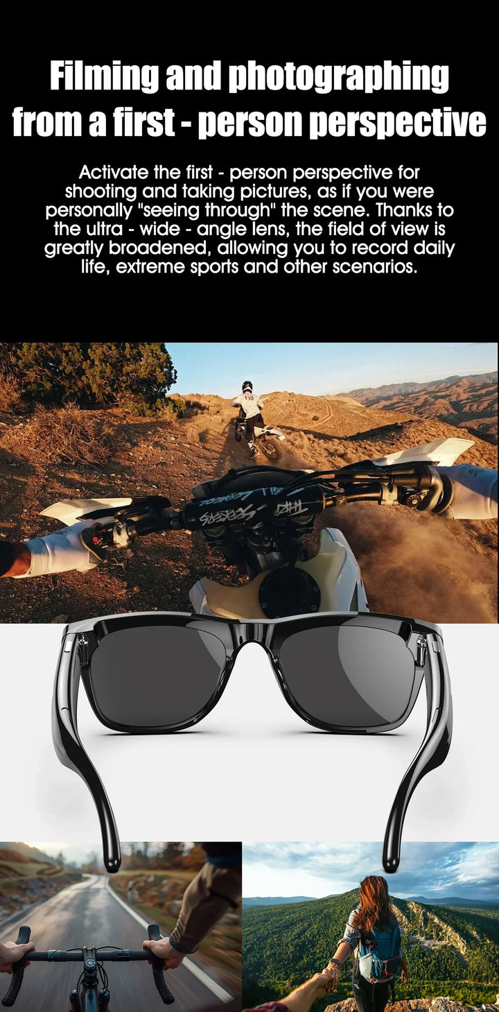 Smart AI Camera Glasses Bluetooth Call Voice Assistant