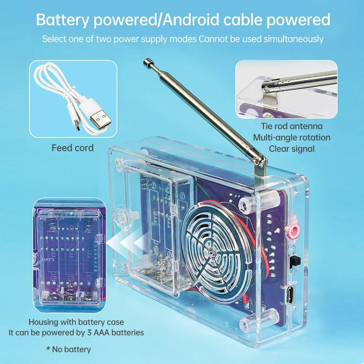 DIY FM Radio Kit 87-108MHz Adjustable Frequency Soldering Practice Kit Back to School 2026 Gift