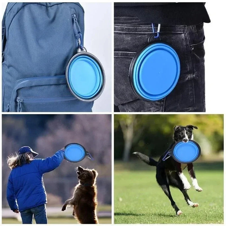 350ml Pet Folding Bowl - Portable Dog &amp; Cat Food Water Bowl