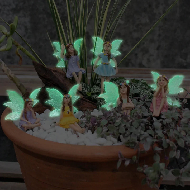 Fairy Garden Figurines 6pc Set Pot Bonsai Micro Landscape Decor Fairy Tale World Scene Summer 2026 Gift