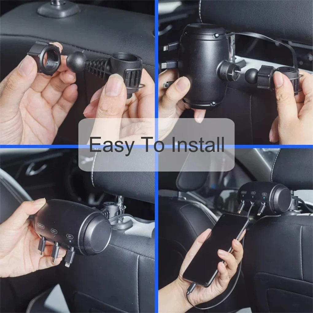 Car Charger With Retractable Cord – 3 In 1 Fast Charging Station For Phones And Tablets, Summer Road Trip 2026