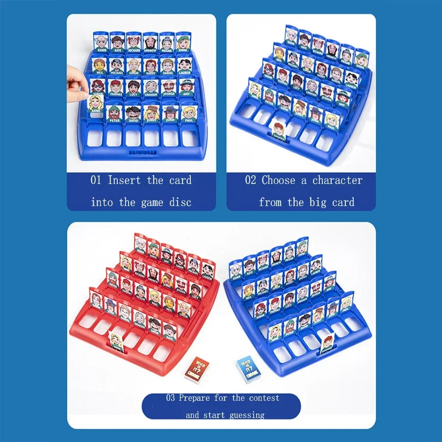 Interactive Guess Who Game for Kids - Parent-Child Logic Puzzle Card Game for Fun Friend Engagement