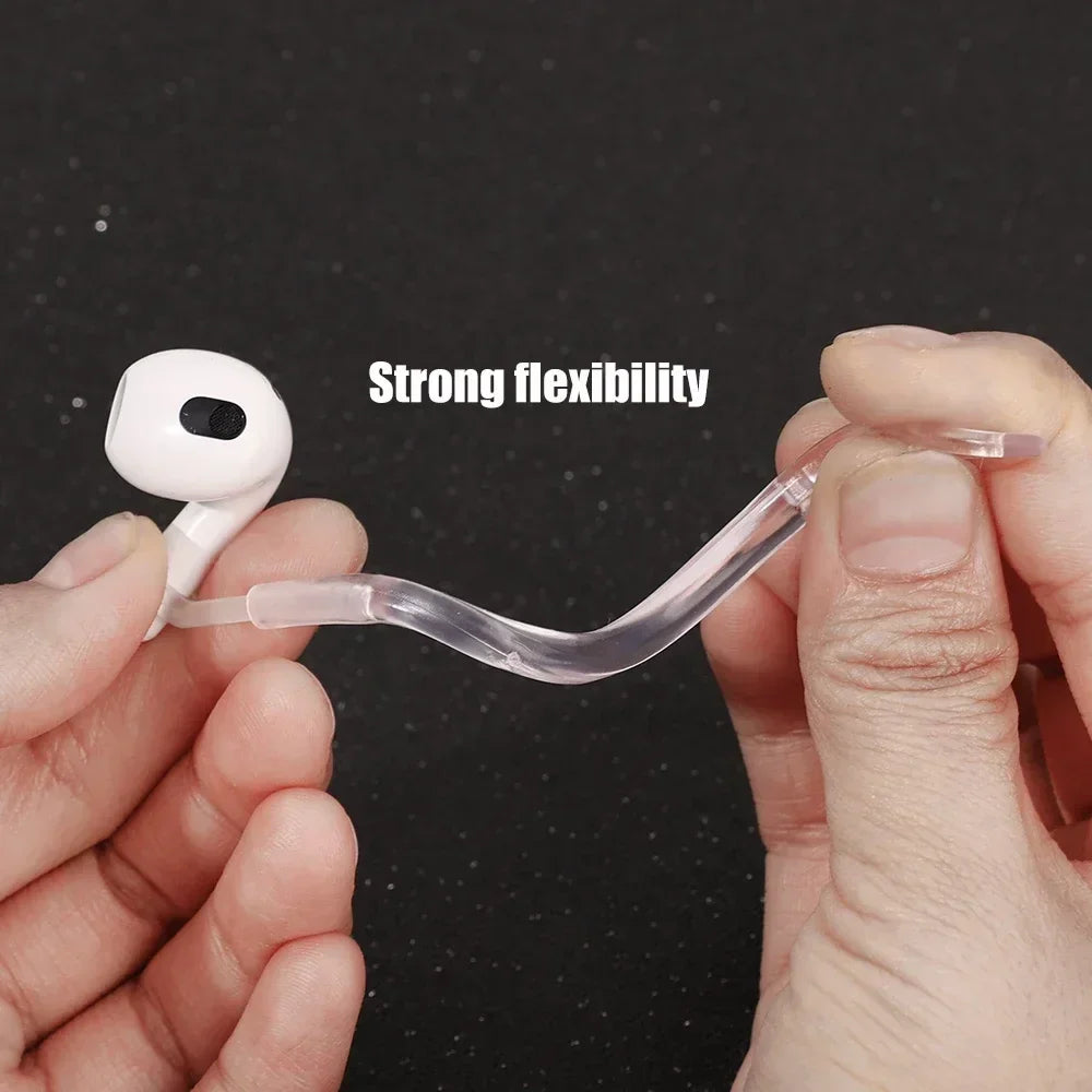 Transparent Silicone Ear Hooks for Airpods Adjustable Anti-Slip Sports Accessories