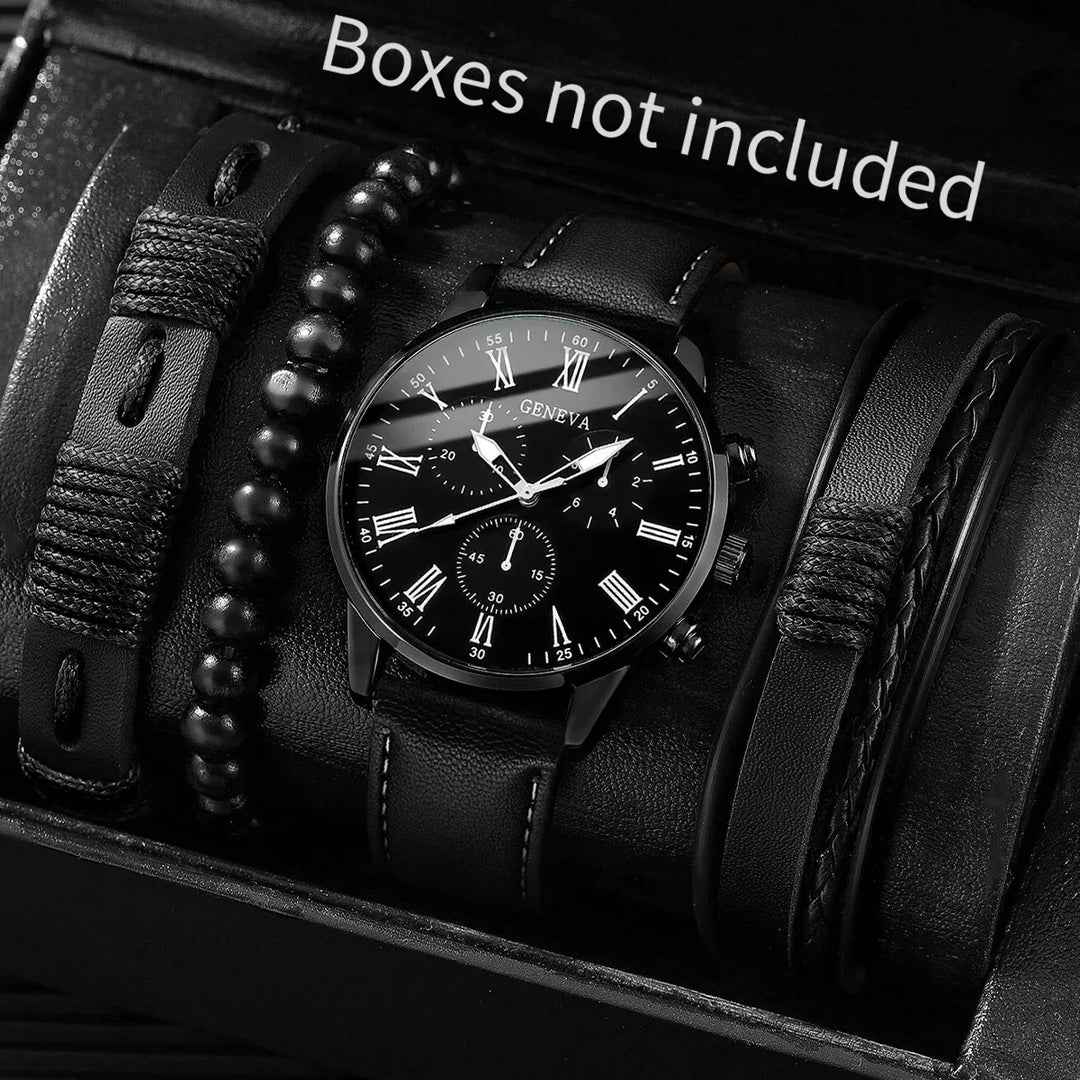 Quartz Watch And Bracelet Set Nylon Band Casual Gift