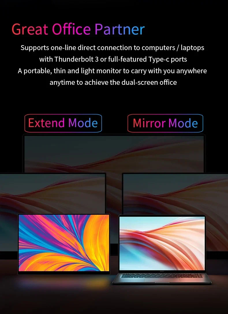 OLED 13.3 Portable Monitor Metal Frame Travel Display
