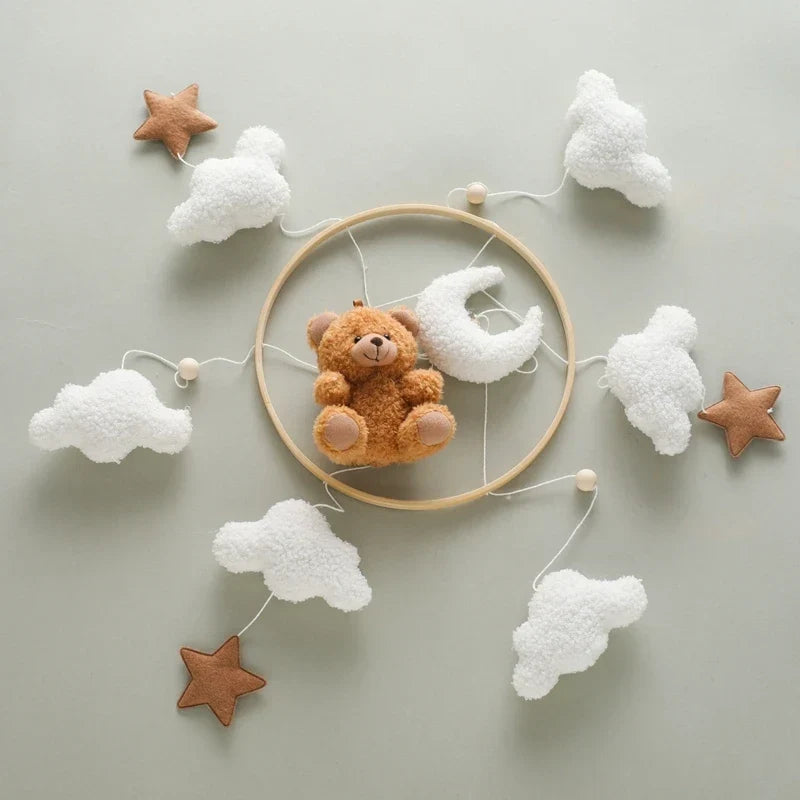 Baby Crib Mobile Wooden Nursery Newborn Sensory Toys