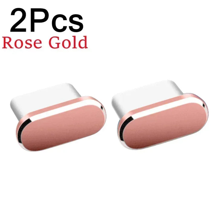 Metal Type-C Charging Port Dust Plugs - 2Pcs iPhone Accessories, Dust &amp; Liquid Protection