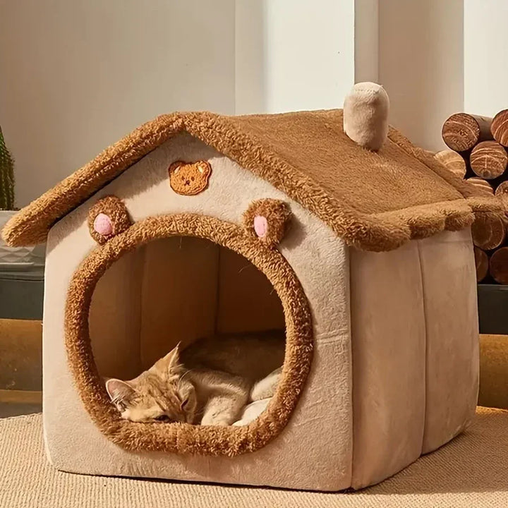 Foldable Pet House Removable Washable Cat House for Small Pets