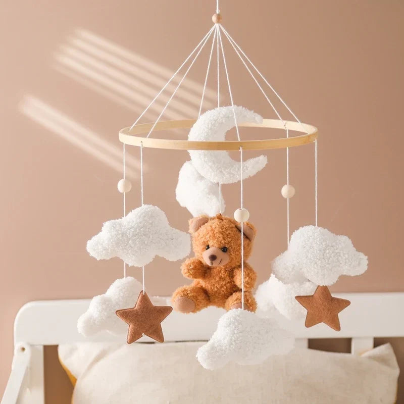 Baby Crib Mobile Wooden Nursery Newborn Sensory Toys