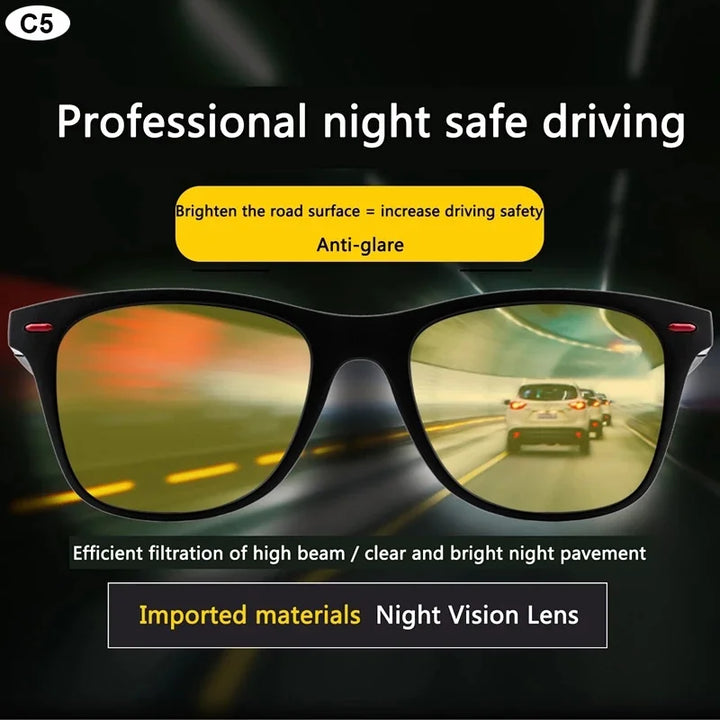 Night Vision Glasses PC Frame Polarized Sunglasses Fall 2026 Day Night Driving Vision Goggles