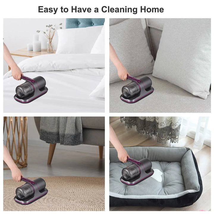 Compact Mattress Vacuum Cleaner 100W Cordless UV Bed Cleaner 8000Pa Strong Suction
