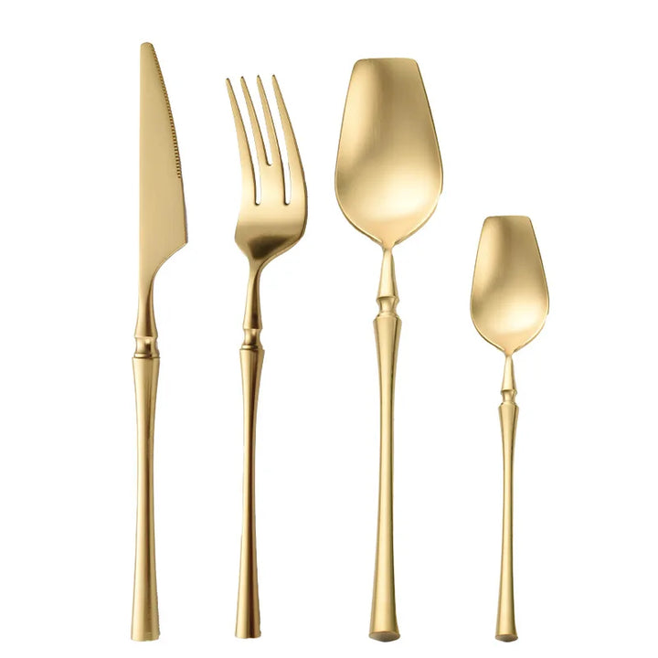 Stainless Steel 18/10  Cutlery Set - Glossy Silver Dinnerware, Matte 304 Tableware for Gifts