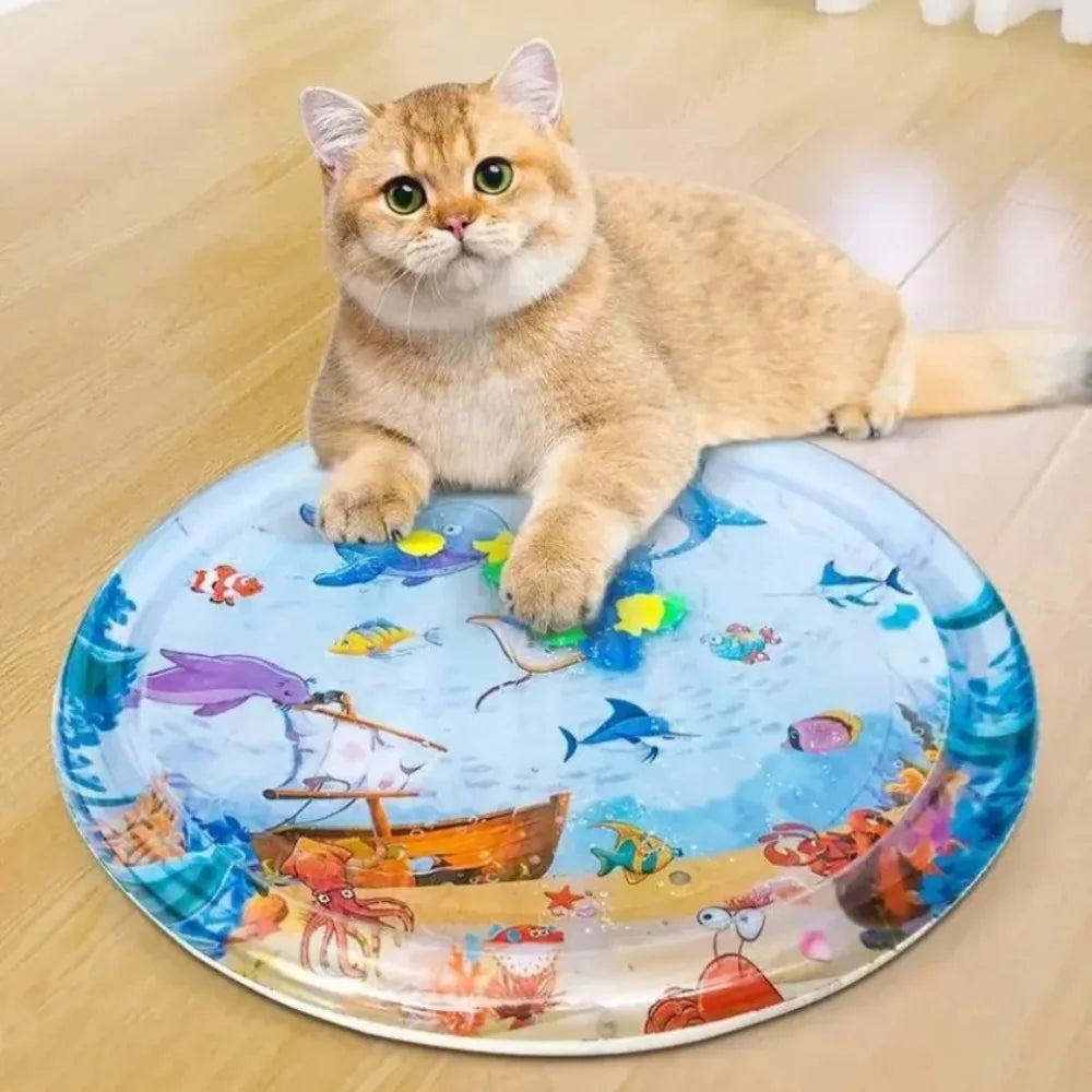 Cat Sensory Water Play Mat – Thickened PVC Cooling Lick Pad Summer Pet Enrichment Accessory 2026