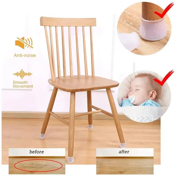 Silicone Non-Slip Furniture Leg Pads 16-Pack – Floor Protectors Chair Feet Leveling Mat 2026